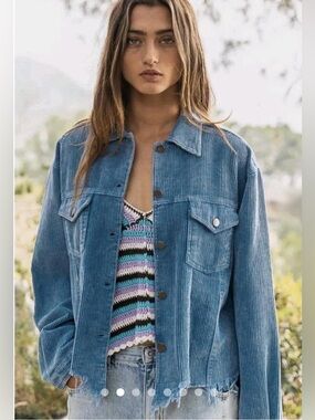 POL Blue Corduroy Jacket